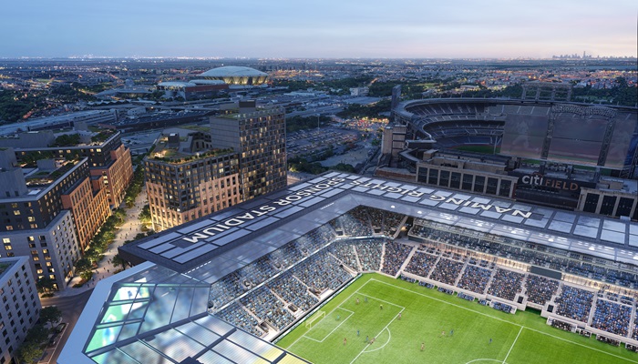 The stadium is to be built in the immediate vicinity of citi FIELD.<br />Image: NYCFC